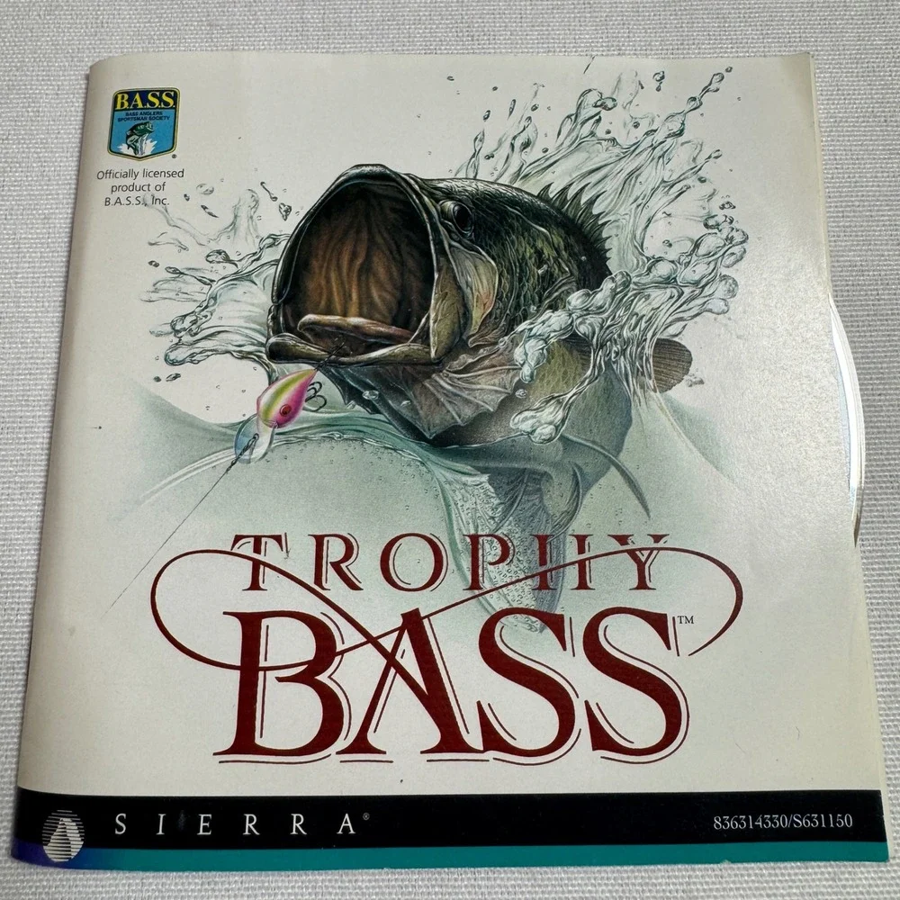 Trophy Bass PC Game '95 Sierra On-Line B.A.S.S. Vintage Fishing Windows Mac